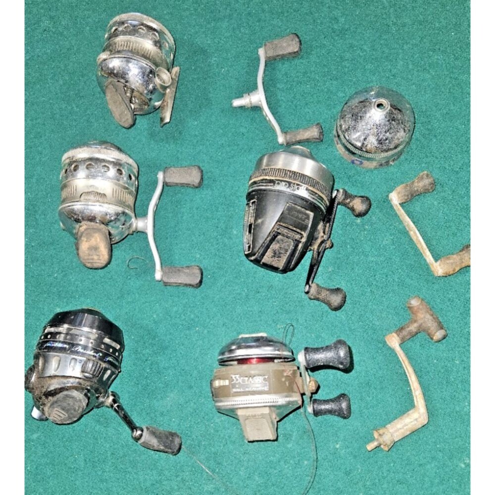 VTG Lot 5 Reels Zebco ProStaff Feathertouch 33 Pflueger President PARTS REPAIR